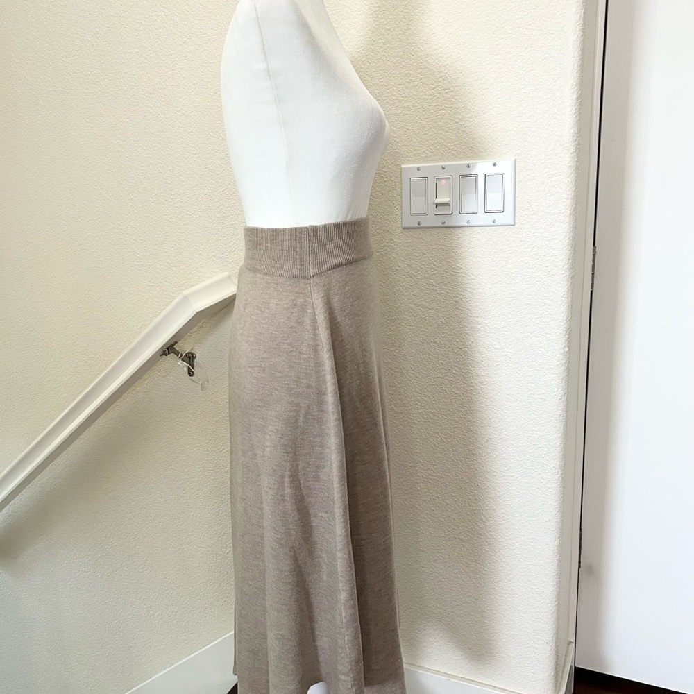 $148 Anthropologie Dolan Blanche Sweater MIDI asymmetrical skirt beige size XS - Picture 7 of 14